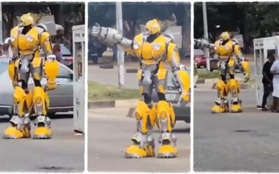 Robot Seen Regulating Traffic in Abuja Road Leaves Road Users Astonished
