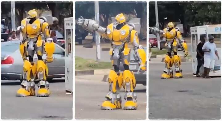 Robot Seen Regulating Traffic in Abuja Road Leaves Road Users Astonished